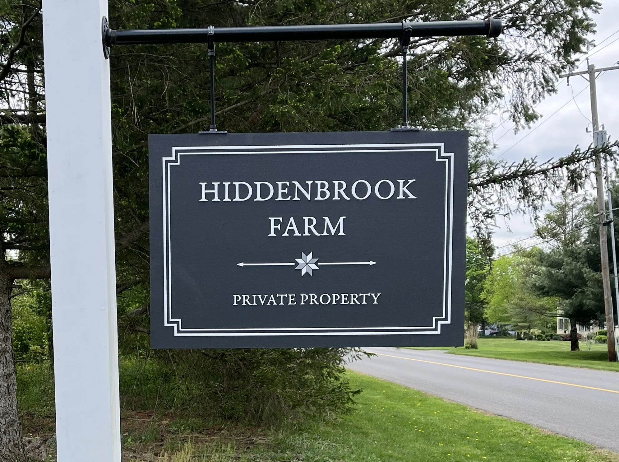 Laser-cut custom sign with intricate logo detail in wood and acrylic by Frenchtown Signs