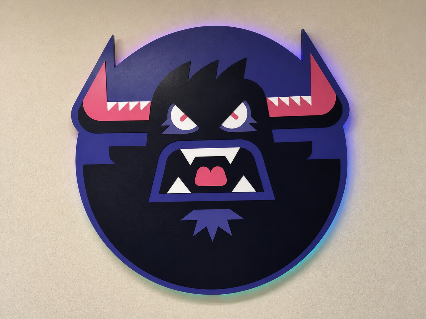 Custom backlit layered character wall logo for Little Giants — designed and crafted by Frenchtown Signs in Frenchtown, NJ
