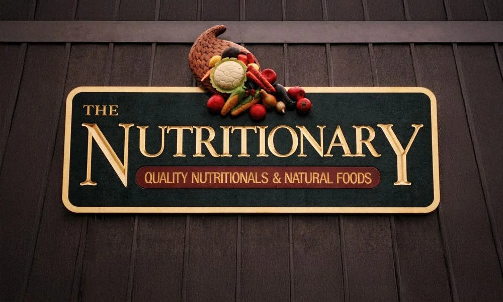 Custom wellness shop sign for The Nutritionary — designed and crafted by Frenchtown Signs in Frenchtown, NJ